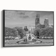 Black and white landscape painting on canvas, featuring a serene rural setting, ideal for bedroom wall decor.