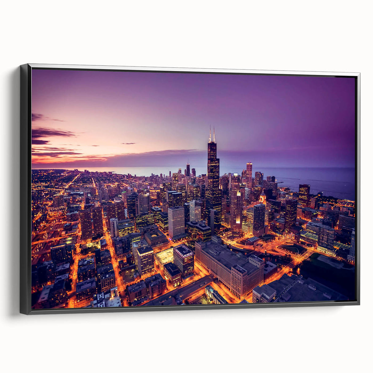 Black and white vintage poster art of a tranquil landscape, printed on framed canvas, suitable for bedroom decor.
