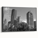 Black and white vintage poster art of a mountainous landscape, printed on rolled canvas, suitable for bedroom decor.