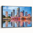 Black and white vintage poster art of a serene landscape, printed on framed canvas, suitable for bedroom decor.