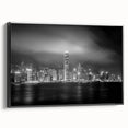 Black and white landscape art painting on canvas featuring a serene mountain scene, ideal for bedroom wall decor.