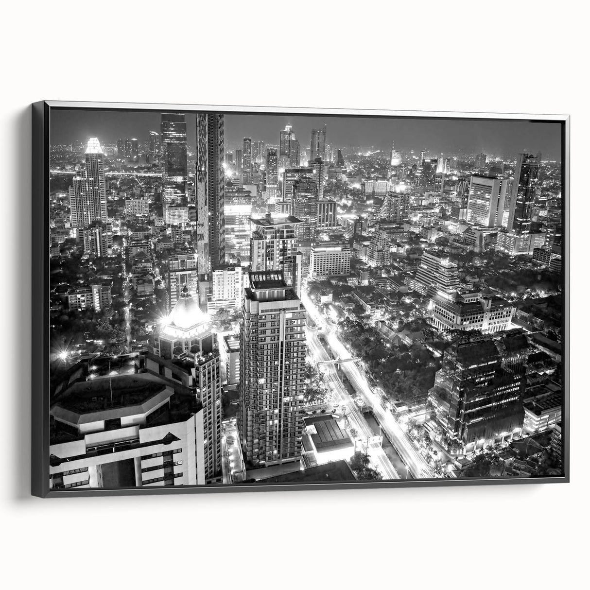 Black and white vintage poster art featuring a serene landscape, ideal for bedroom wall decor.