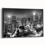 Black and white vintage poster art of a mountainous landscape on canvas, ideal for bedroom wall decor.