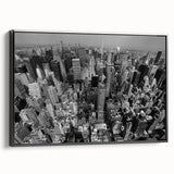 Black and white vintage poster art of a serene landscape, printed on canvas, suitable for bedroom wall decor.