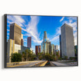 Black and white vintage poster art depicting a serene landscape, printed on canvas, suitable for bedroom decor.