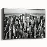 Black and white landscape art painting on canvas, featuring vintage poster style, ideal for bedroom decor.