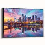 Black and white vintage poster art depicting a serene landscape, ideal for bedroom wall decor.