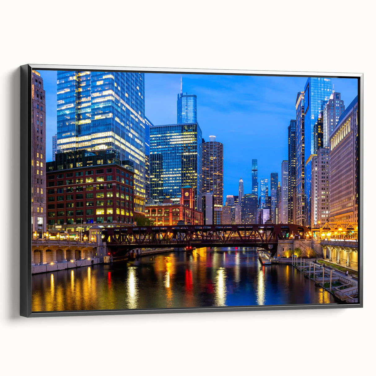 Black and white vintage poster art depicting a serene landscape, ideal for bedroom wall decor.