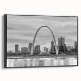 Black and white vintage poster art depicting a serene landscape, printed on canvas, suitable for bedroom decor.