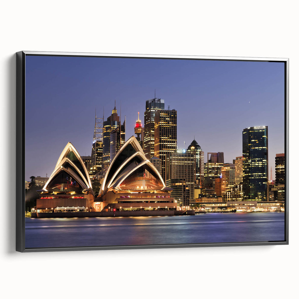 Black and white landscape art painting of a serene lake, printed on canvas, ideal for bedroom decor.
