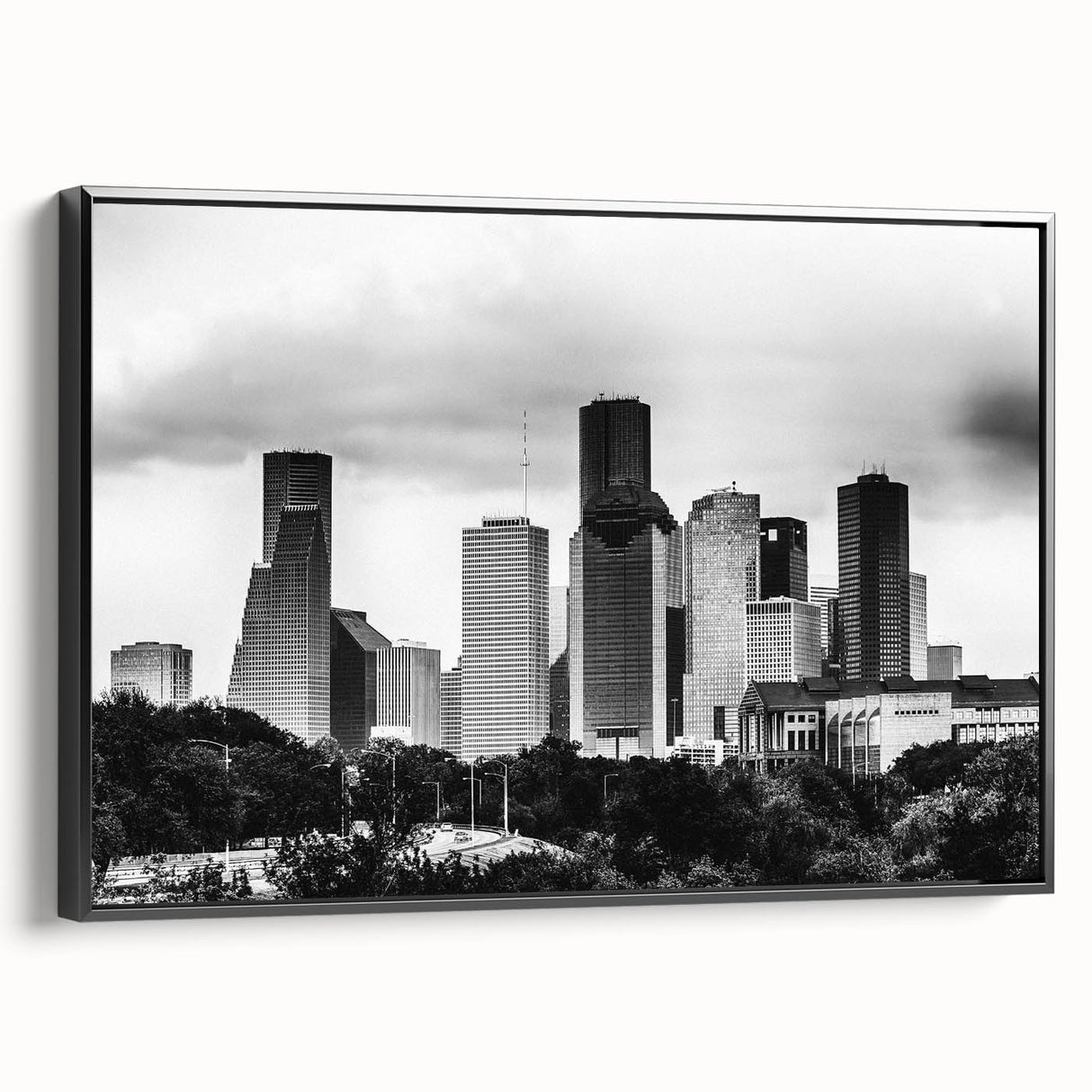 Black and white vintage poster art depicting a serene landscape, ideal for bedroom wall decor.