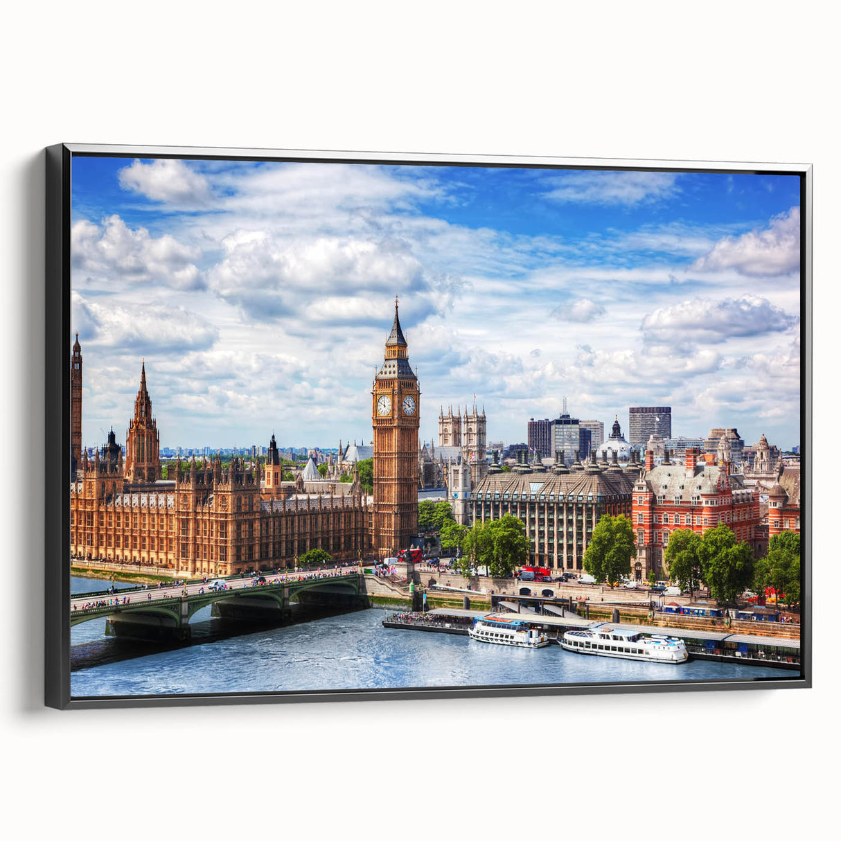 Black and white vintage poster art of a serene landscape, printed on canvas, suitable for bedroom decor.