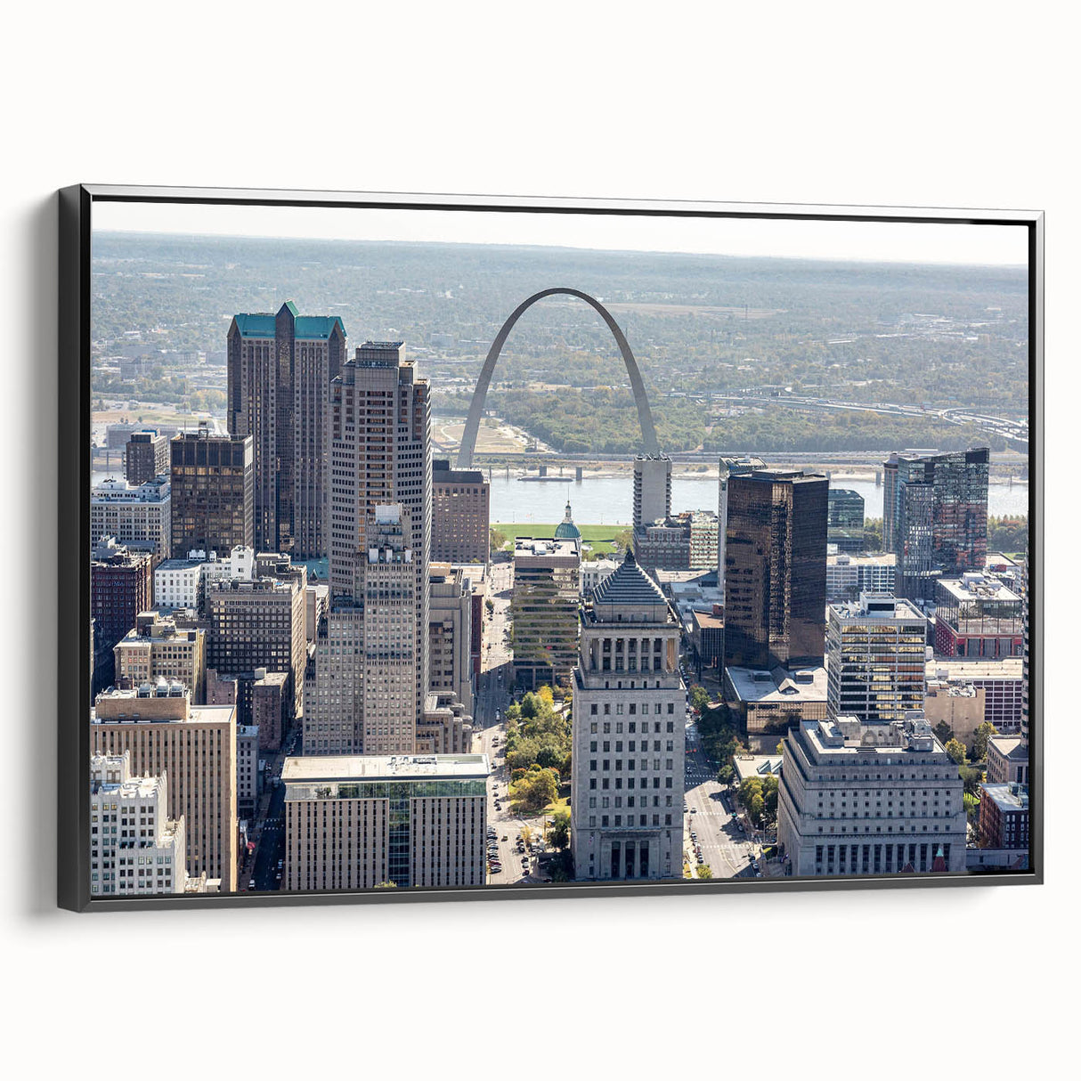 Black and white vintage poster art depicting a serene landscape, printed on framed canvas, ideal for bedroom decor.