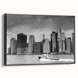 Black and white vintage poster art of a landscape, printed on canvas, ideal for bedroom wall decor.