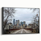 Black and white vintage poster art of a serene landscape, printed on canvas, ideal for bedroom wall decor.
