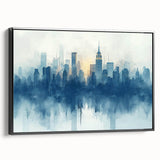 Black and white vintage poster art of a serene landscape, ideal for bedroom wall decor, printed on framed canvas.