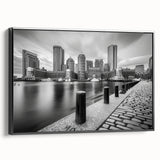 Black and white vintage poster art of a landscape painting on canvas, ideal for bedroom wall decor.