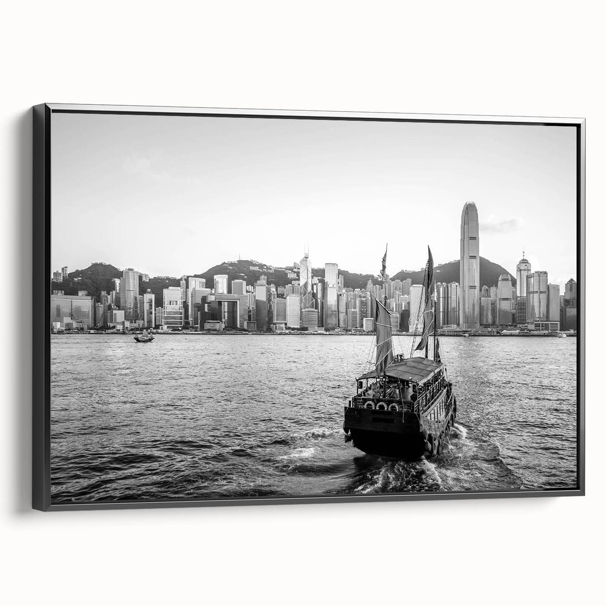 Black and white vintage poster art of a mountainous landscape, ideal for bedroom wall decor.
