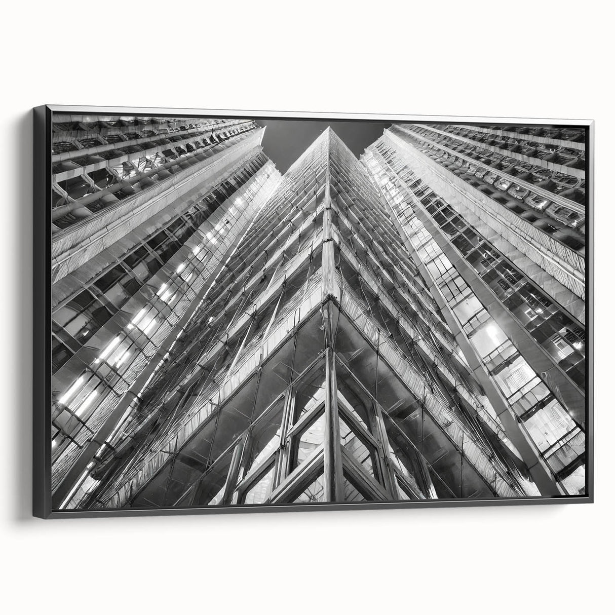 Black and white landscape art painting of a serene mountain, printed on rolled canvas, suitable for bedroom wall decor.