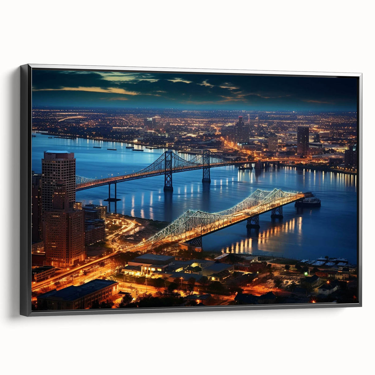 Black and white landscape art painting on canvas, featuring a serene lake scene, ideal for bedroom wall decor.