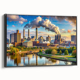 Black and white landscape art painting of a mountain range on canvas, ideal for bedroom wall art.