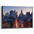 Black and white vintage poster art depicting a serene landscape, printed on framed canvas, suitable for bedroom decor.