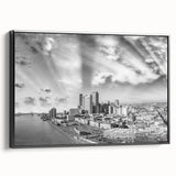 Black and white vintage poster art of a mountainous landscape, ideal for bedroom wall decor.