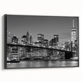 Black and white vintage poster art featuring a serene landscape, ideal for bedroom wall decor.