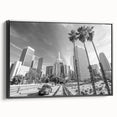 Black and white vintage poster art featuring a serene landscape, ideal for bedroom wall decor.