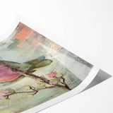 Rolled canvas print showcasing vibrant African tribal art with intricate patterns and earthy tones, securely packaged in a protective cardboard tube for safe shipping.