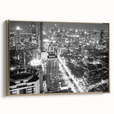 Landscape painting of a serene lake at dusk in muted gray and black tones, ideal for bedroom wall decor.