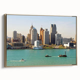 Landscape painting of a serene lake scene in muted greens and blues on a framed canvas, suitable for bedroom wall decor.