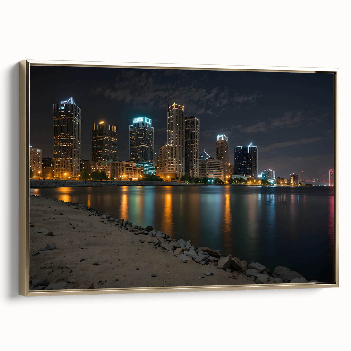 Vintage poster art of a black and white landscape painting on canvas, ideal for bedroom wall decor.