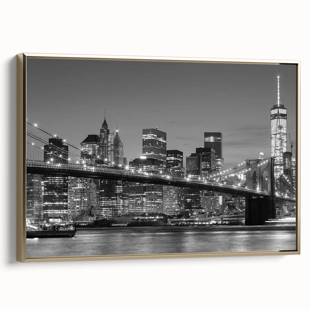Vintage poster art of a black and white landscape painting on canvas, ideal for bedroom wall decor.
