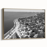 Landscape painting of a tranquil river scene in muted earth tones on a framed canvas, ideal for bedroom wall art.