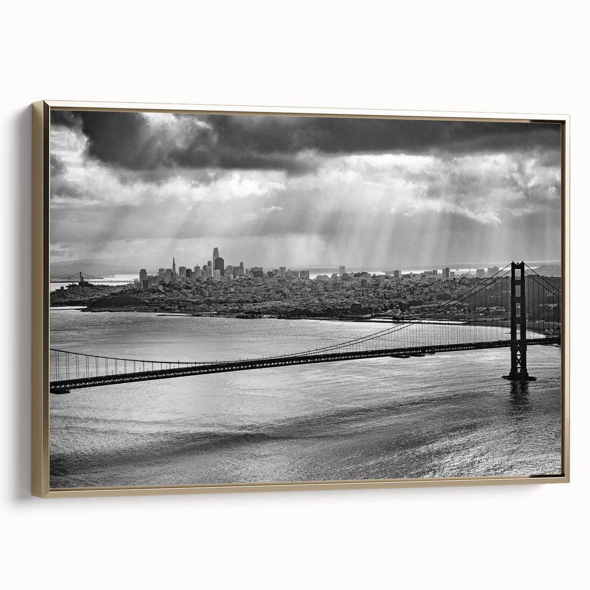 Vintage poster art of a serene landscape, in muted earth tones on framed canvas, ideal for bedroom wall decor.