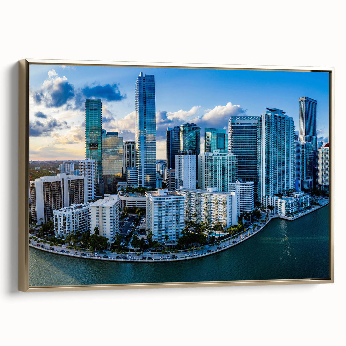 Landscape painting of tranquil forest in muted green and black tones on framed canvas, suitable for bedroom wall art.