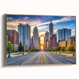 Vintage poster art of a serene landscape in black and white tones, printed on canvas, suitable for bedroom wall decor.