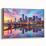 Vintage poster art of a black and white landscape painting on canvas, ideal for bedroom wall decor.