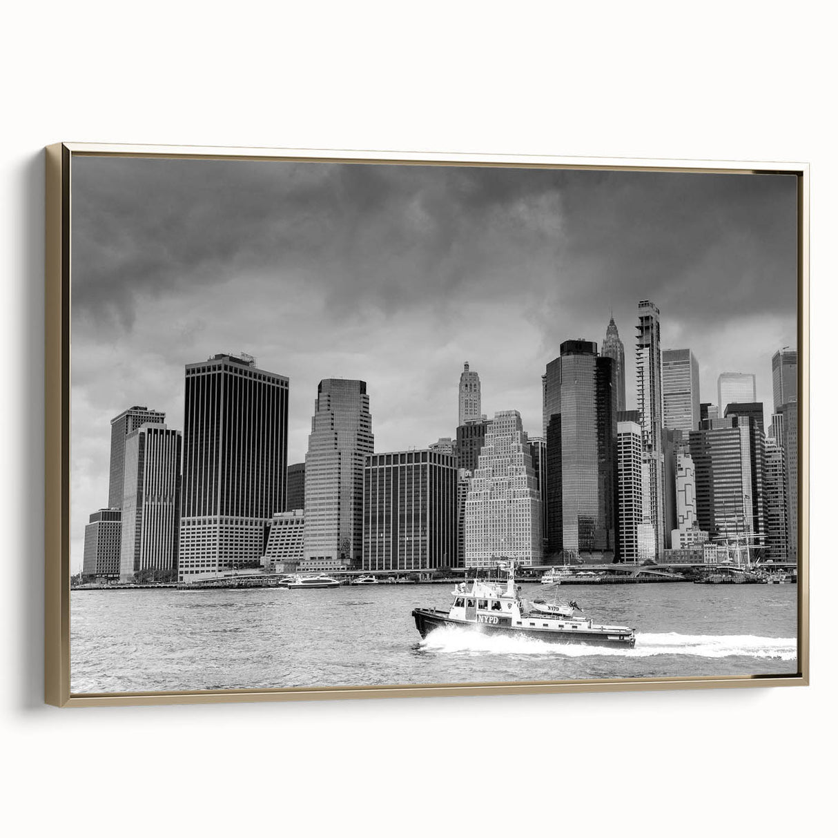 Landscape painting of a serene lake at sunset in muted earth tones, framed vintage poster, ideal for bedroom wall decor.
