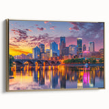 Landscape painting of a serene river scene in muted earth tones on canvas, ideal for bedroom wall decor.