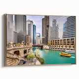 Landscape painting of a serene lake on black canvas, in vintage poster style, suitable for bedroom decor.