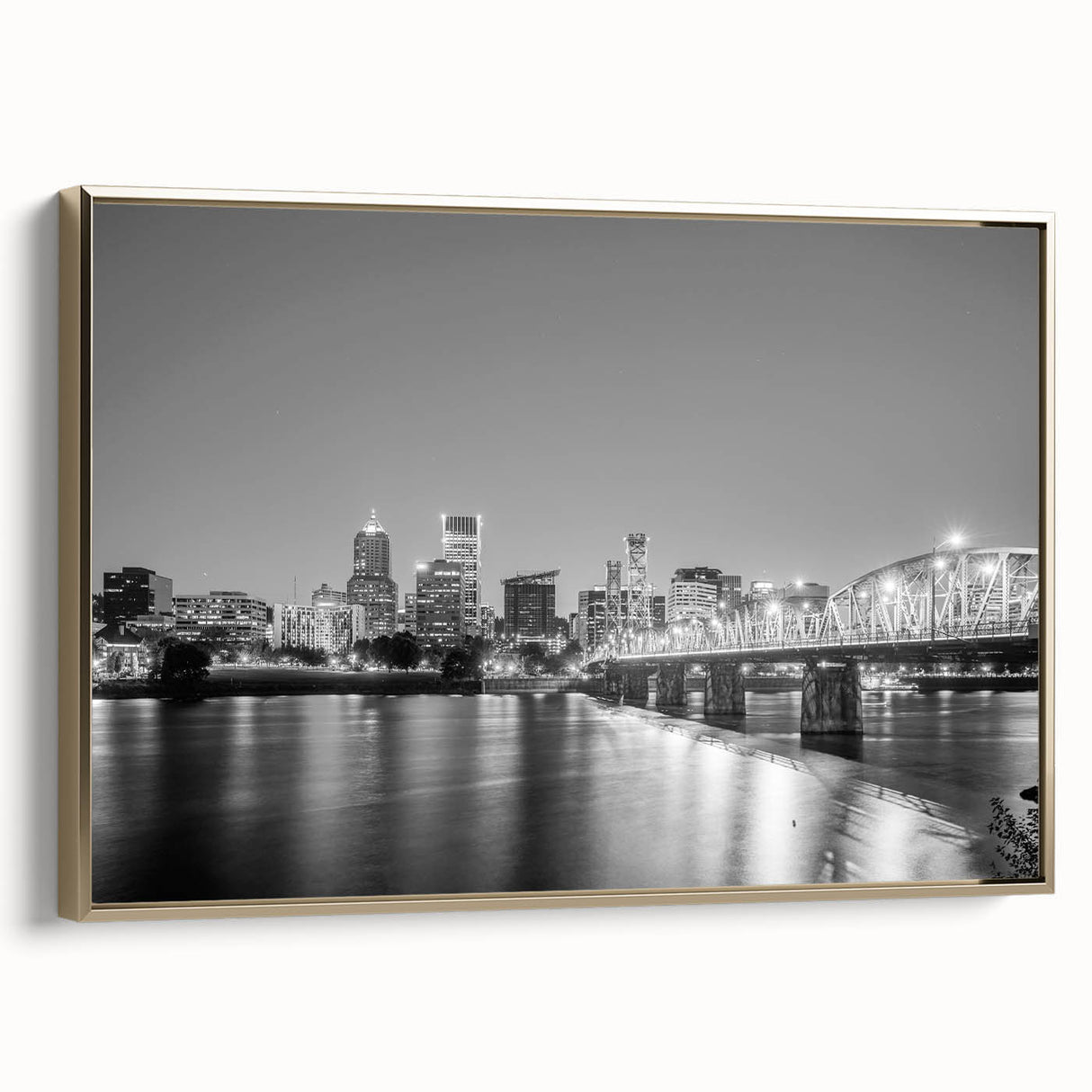 Vintage poster art featuring a black and white landscape painting on canvas, ideal for bedroom wall decor.