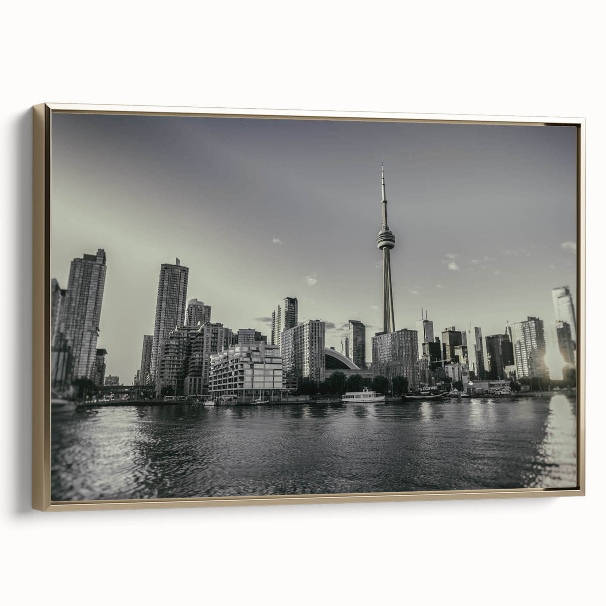 Vintage poster art featuring a black and white landscape painting on canvas, suitable for bedroom decor.