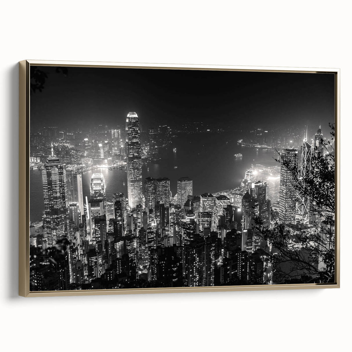 Landscape painting of serene mountains in muted black and gray, vintage poster style, ideal for bedroom wall art.