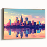 Vintage poster art of a serene landscape in muted earth tones on canvas, ideal for bedroom wall decor.