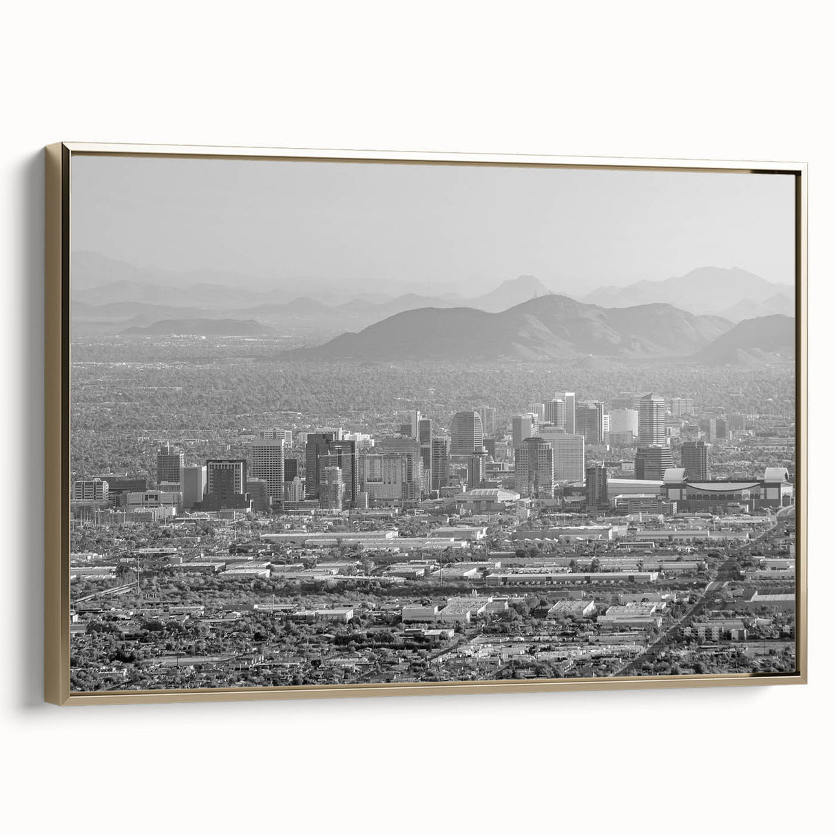 Vintage poster art depicting a serene landscape in black and gray tones, ideal for bedroom wall art.