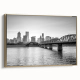 Vintage poster art of a serene landscape in muted black tones on canvas, ideal for bedroom wall decor.