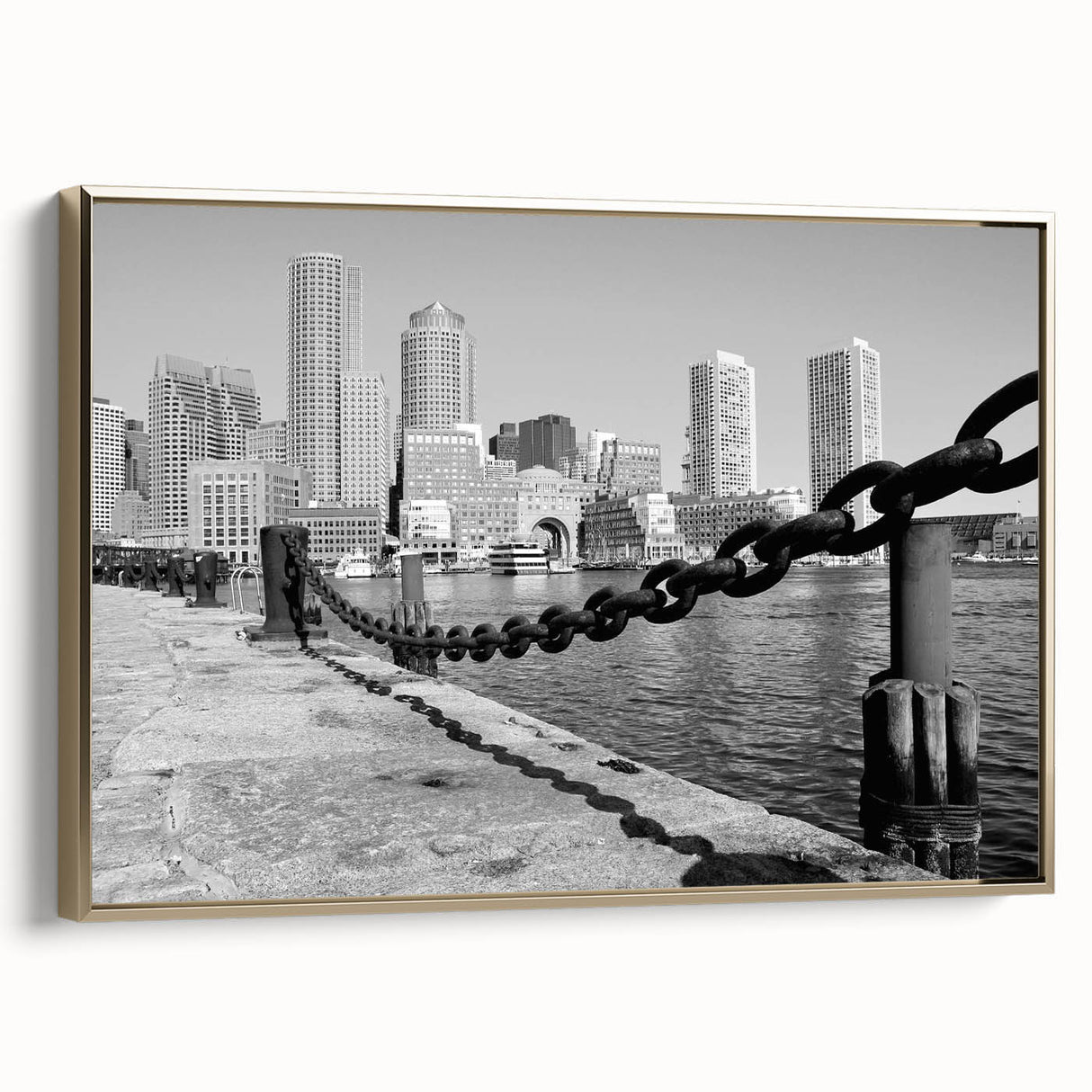 Vintage poster art of a serene landscape in black and grey tones, ideal for bedroom wall ambiance.