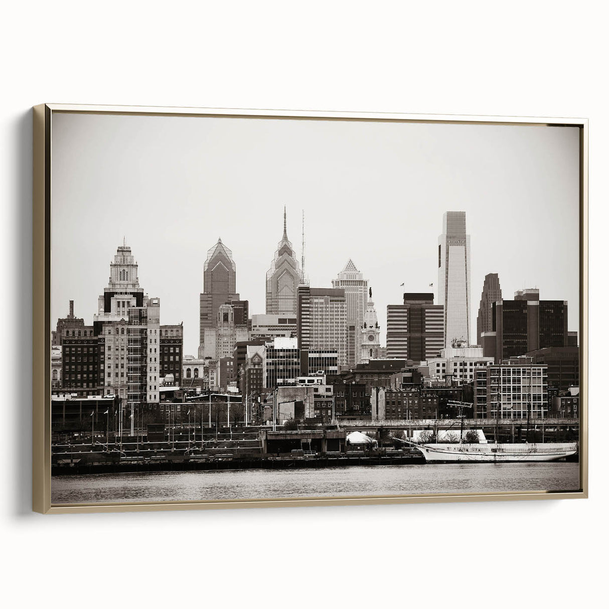 Vintage poster art of a serene landscape in muted greens and blues, printed on black canvas, ideal for bedroom wall decor.